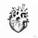 human heart tattoo design idea