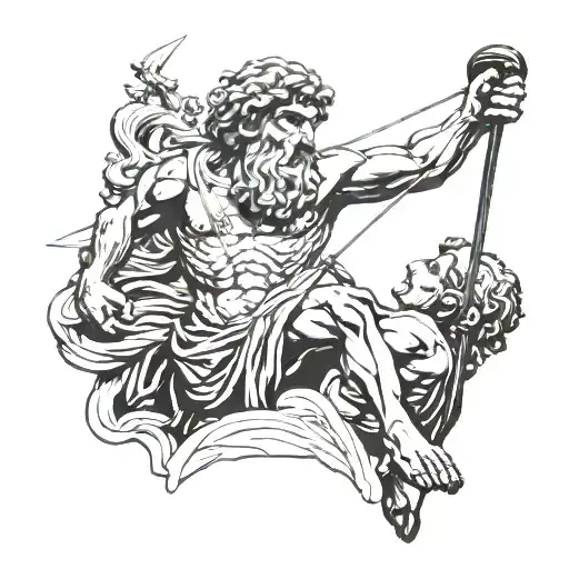Statue of David vs Goliath tattoo design idea