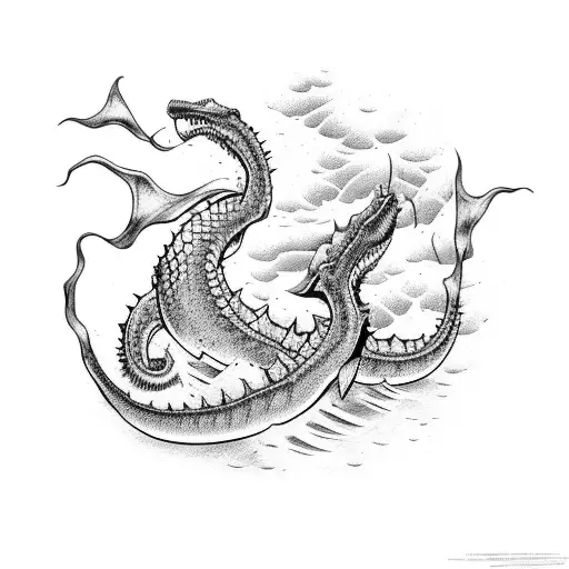 ogopogo lake monster tattoo design idea