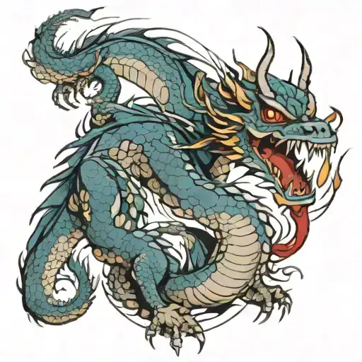 japonese death dragon tattoo design idea