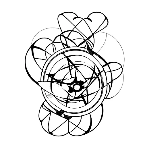 A minimalist tattoo of two film reels forming a heart shape, representing the client's passion for cinema and their love for being together tattoo design idea