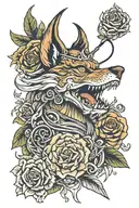 neo traditional, throat tattoo, witchy tattoo tattoo design idea