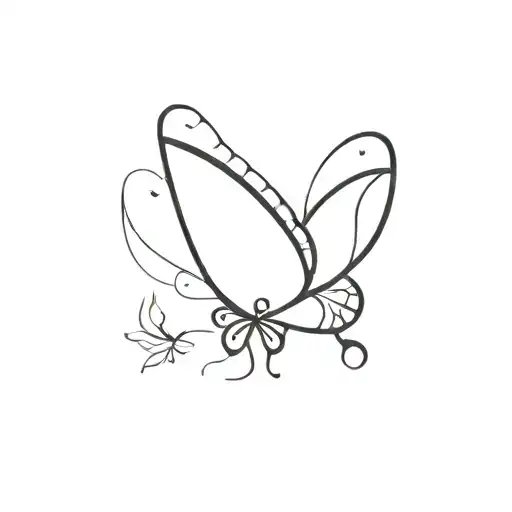 butterfly semicolon mixed tattoo design idea