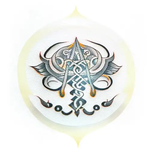 name initials Puneet and Ritika tattoo design idea