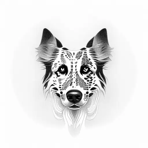 un dalmata e un border collie tattoo design idea