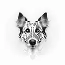 un dalmata e un border collie tattoo design idea