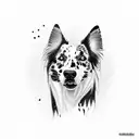 un dalmata e un border collie tattoo design idea