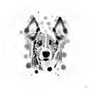 un dalmata e un border collie tattoo design idea