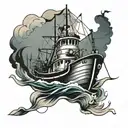 Fishing trawler tattoo design idea