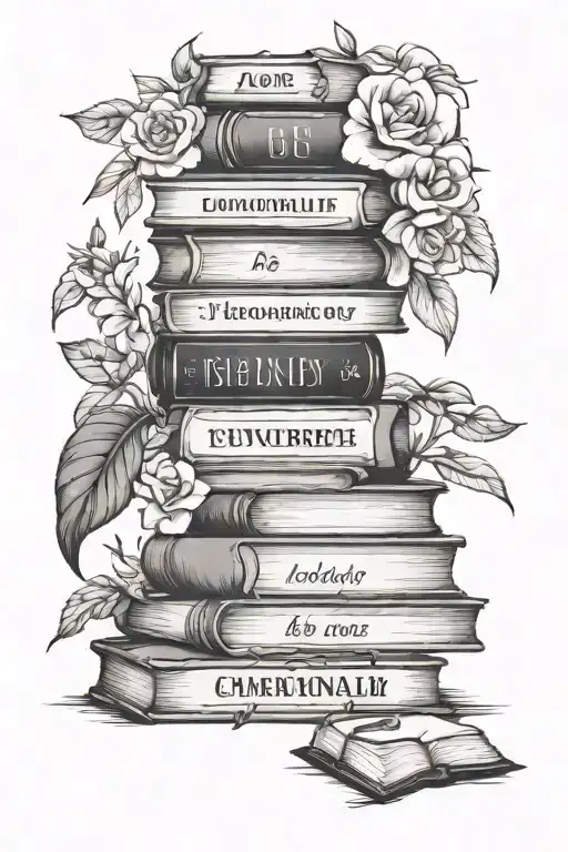books with the words  Be as Honorable as Reese Conlon Be as Steady as Cameron Roberts Be as Focused as Tori Hunter  Be a tattoo design idea