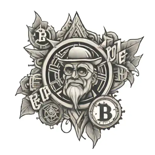 crypto father never give up  tattoo design idea