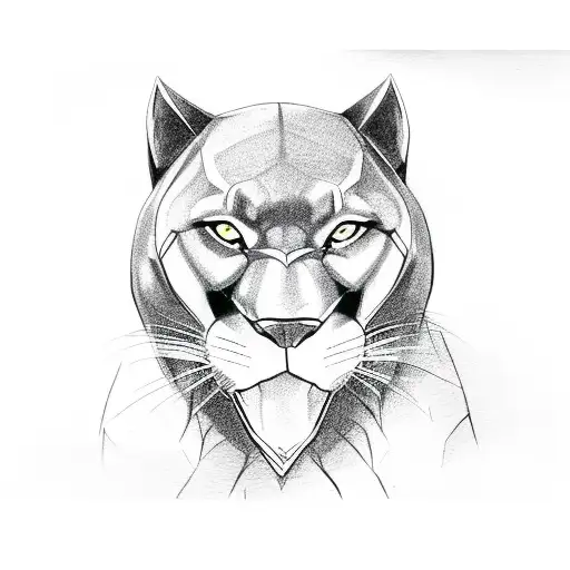 A black panther animal from the matrix  tattoo design idea