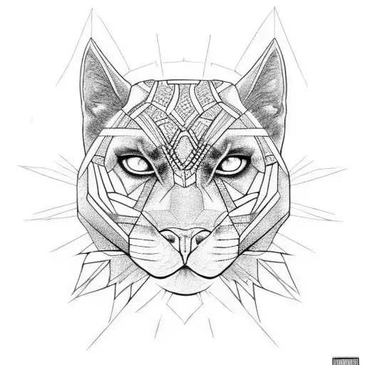 A black panther animal from the matrix  tattoo design idea