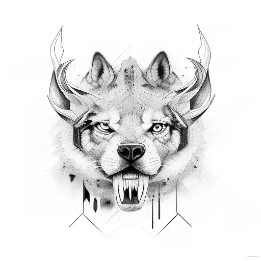 mirada de lobo  tattoo design idea