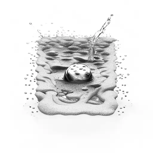 ice cube melting puddle in shape of AB tattoo design idea