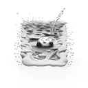 ice cube melting puddle in shape of AB tattoo design idea