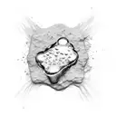 ice cube melting puddle in shape of AB tattoo design idea