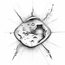 ice cube melting puddle in shape of AB tattoo design idea