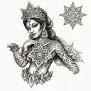 lakshmi star tattoo design idea