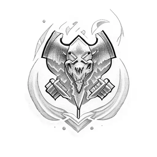 white Nike sock with black logo and a medieval hammer tattoo design idea