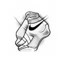 Hammer and white Nike socks crossed like a communist mark tattoo design idea