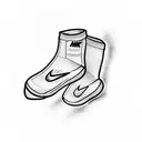 Hammer and white Nike socks crossed like a communist mark tattoo design idea