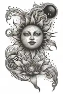 sun water natur freedom tattoo design idea