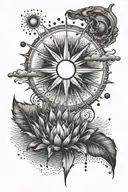 sun water natur freedom tattoo design idea
