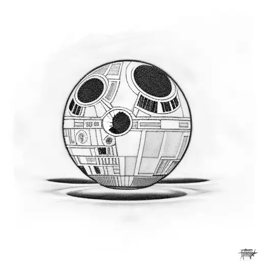 Darth Vader with the death star on top tattoo design idea
