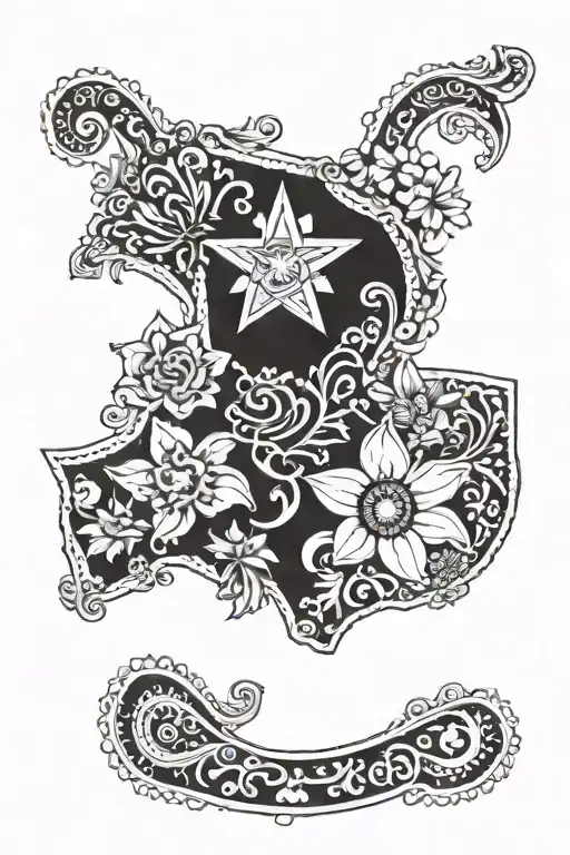 Texas with paisley inside it  tattoo design idea