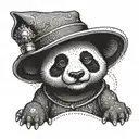 hacker panda wearing a fez tattoo design idea