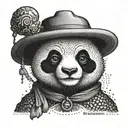 hacker panda wearing a fez tattoo design idea