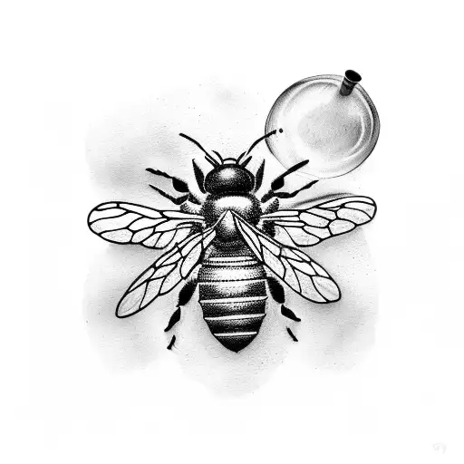 bee with Jordans and a glass of wine tattoo design idea