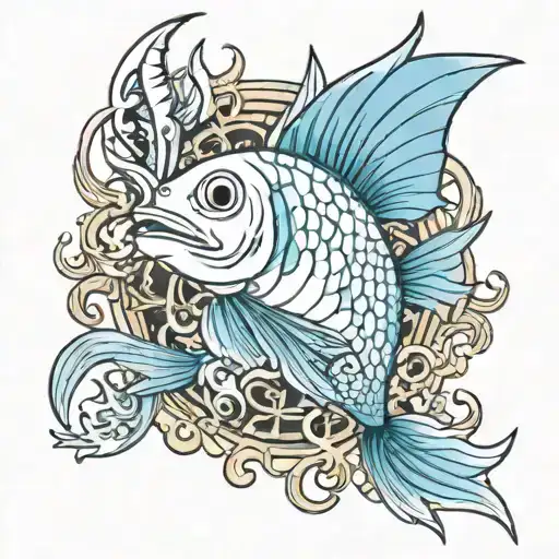 fairy tail fish key tattoo design idea