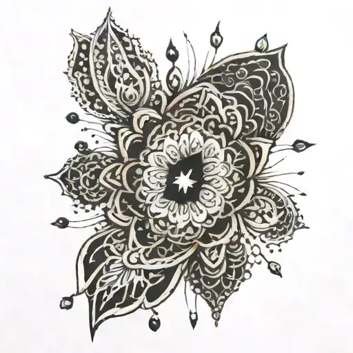 fatima hand blackwork auto dot tattoo design idea