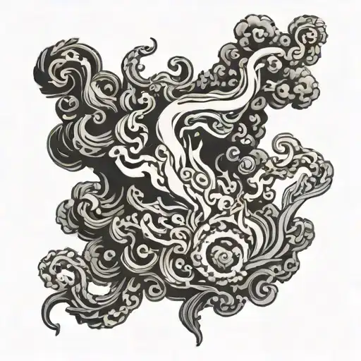 smoke from a fire that has just been extinguished. the smoke must spread vertically and horizontally tattoo design idea