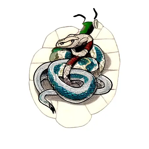 Snake vs blade tattoo design idea