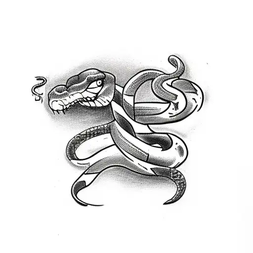 Snake vs blade tattoo design idea
