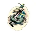 Snake vs blade tattoo design idea