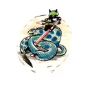Snake vs blade tattoo design idea
