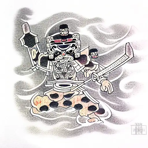 Samurai minecraft tattoo design idea