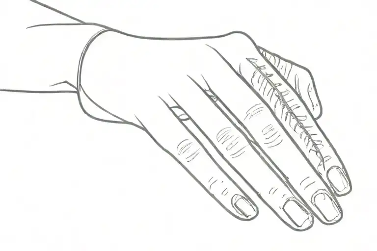 arm ring finger tattoo design idea