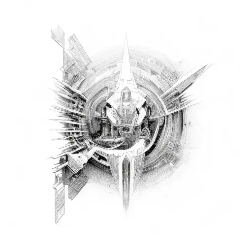 spine and space tattoo design idea