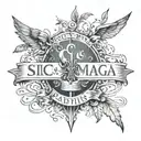Sic Parvis Magna Phrase idea tattoo design idea