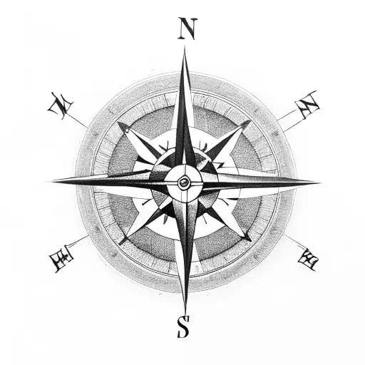 compass with clouds and heaven gate above it tattoo design idea