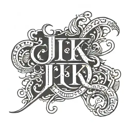 JJK lettering tattoo tattoo design idea