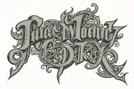 JJK lettering tattoo tattoo design idea