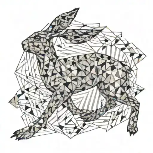 hare running tattoo design idea