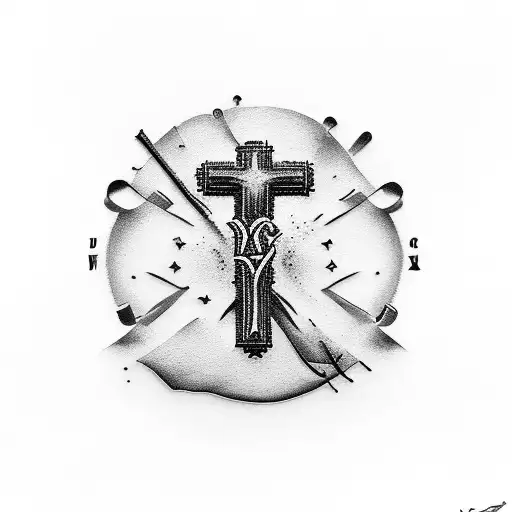 John 3:16 in cross tattoo design idea