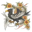 crow dragon flying tattoo design idea